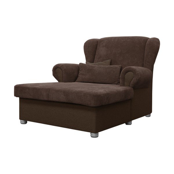 Tamsiai rudos spalvos krėslas iš kordinio velveto Lord – Ropez