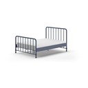 Iš metalo dvigulė lova mėlynos spalvos su lovos grotelėmis 140x200 cm BRONXX – Vipack