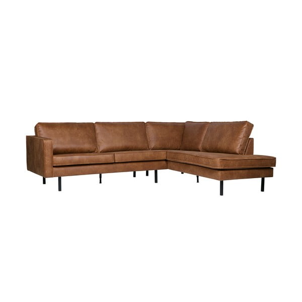 Rudos spalvos iš dirbtinės odos kampinė sofa (su dešiniuoju kampu/„L“ formos) Rodeo – WOOOD-image-2
