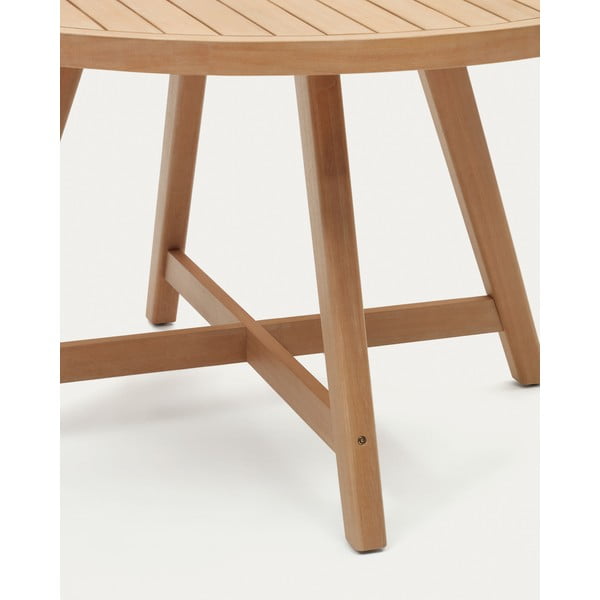 Apvalus sodo valgomojo stalas iš eukalipto medienos ø 130 cm Urqell - Kave Home-image-3