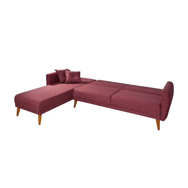 Sulankstoma kampinė sofa bordo spalvos Aria – Balcab Home-image-2