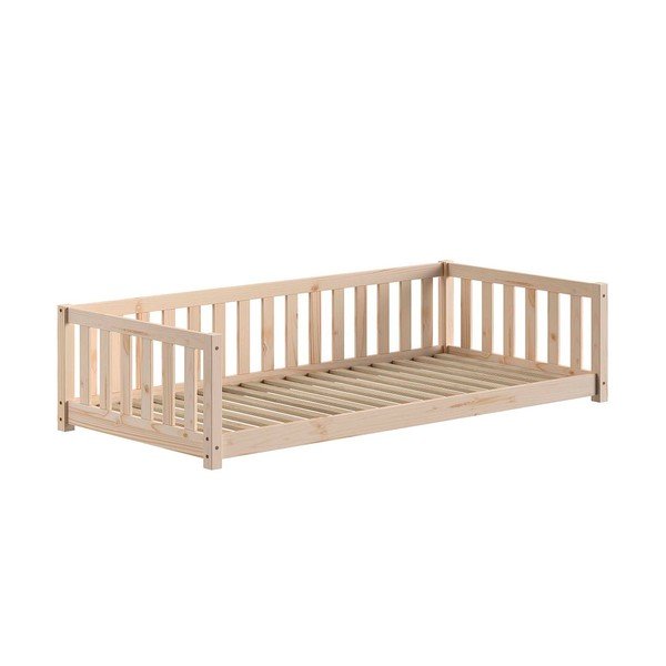 Natūralios spalvos iš pušies masyvo vaikiška lova su lovos grotelėmis 90x200 cm Dallas – Vipack-image-2