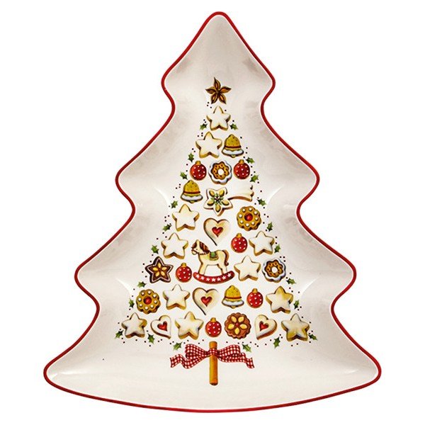 Raudonos ir baltos spalvos porcelianinis eglutės formos indas Villeroy & Boch Tree-image-2