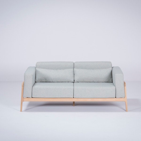 Mėlynai pilka sofa su ąžuolo konstrukcija Gazzda Fawn, 180 cm-image-4