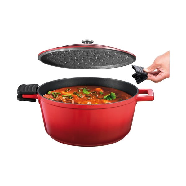 Nepridegantis indukcinis puodas su dangčiu 6,8 l Bordeaux - Tescoma-image-3