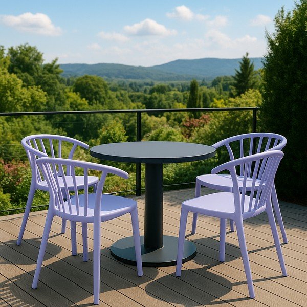 Levandų spalvos plastikinė sodo kėdė Capri – Bonami Essentials-image-1