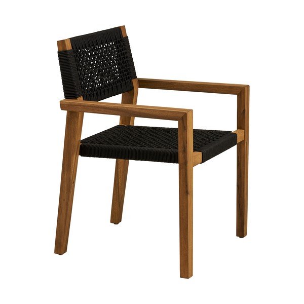 Juodos spalvos medžio masyvo sodo kėdė Anzio – House Nordic-image-3