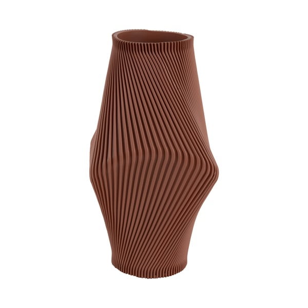 Rudos spalvos iš polirezino vaza (aukštis 30 cm) Twisted Rib – PT LIVING-image-2