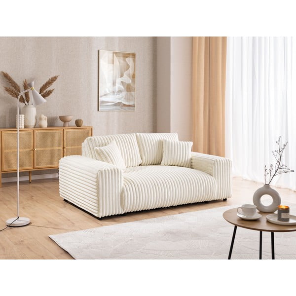 Kreminės spalvos iš kordinio velveto sofa 178 cm Justin – Ropez-image-4