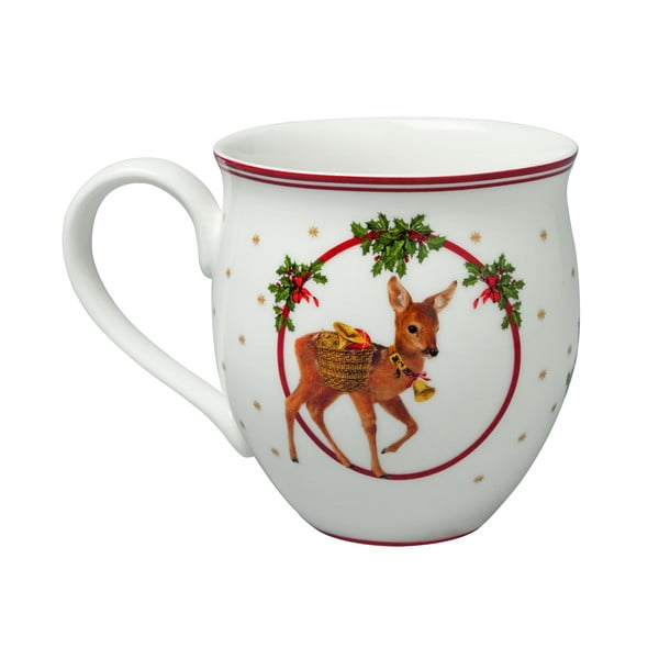 Baltas porcelianinis puodelis su kalėdiniu motyvu Villeroy & Boch Santa and deer
