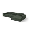 Smaragdinės spalvos modulinė kampinė sofa (su dešiniuoju kampu/su gultu) Jodie – Micadoni 