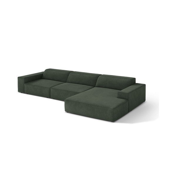 Smaragdinės spalvos modulinė kampinė sofa (su dešiniuoju kampu/su gultu) Jodie – Micadoni 
