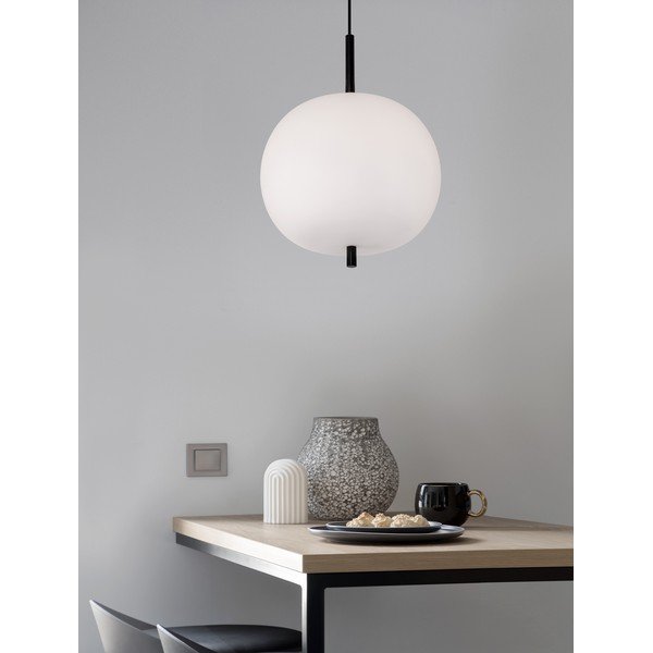 Baltos spalvos/juodos spalvos iš stiklo kabantis šviestuvas ø 30 cm Lato – Nova Luce-image-2