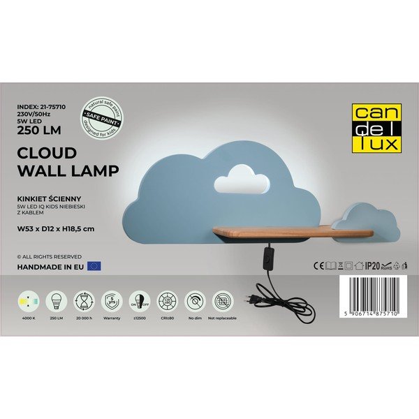 Mėlynas vaikiškas šviestuvas Cloud - Candellux Lighting-image-2