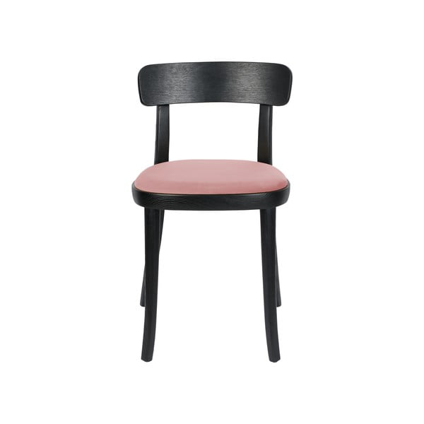 2 juodų valgomojo kėdžių su rožine sėdyne rinkinys "Dutchbone Brandon
