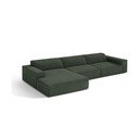 Smaragdinės spalvos modulinė kampinė sofa (su kairiuoju kampu/su gultu) Jodie – Micadoni 