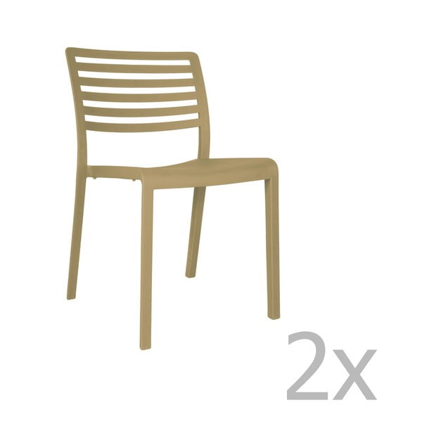 2 smėlio rudos spalvos sodo kėdžių rinkinys "Resol Lama