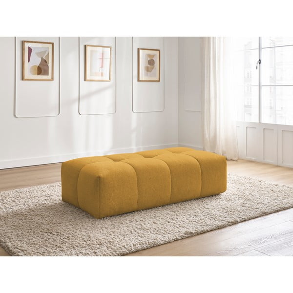 Garstyčių spalvos iš šenilinio audinio taburetė Everest – Bobochic Paris-image-1