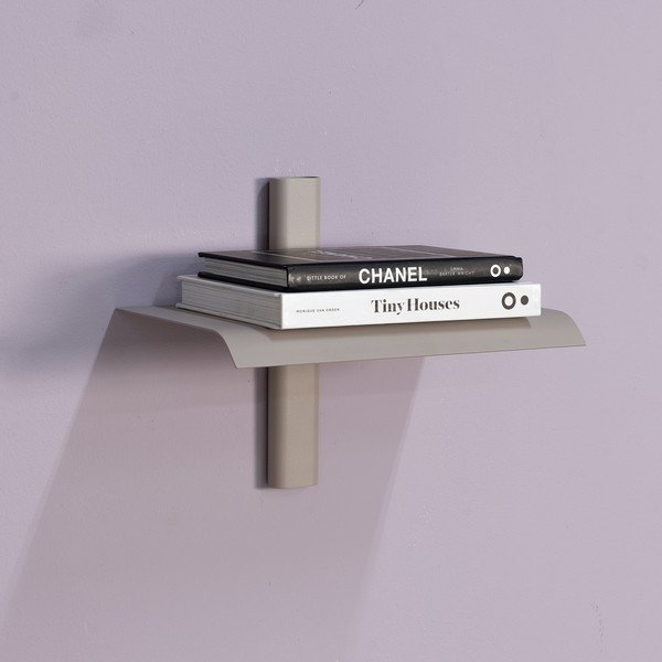 Taupe spalvos iš metalo sieninė lentyna 28 cm Hola – Spinder Design-image-1