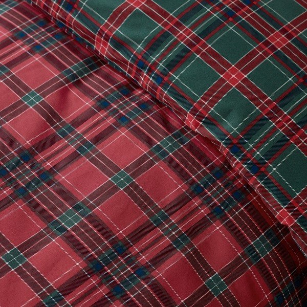 Raudonos spalvos/tamsiai žalios spalvos dvigulė patalynė 230x220 cm Tartan Check – Catherine Lansfield-image-2