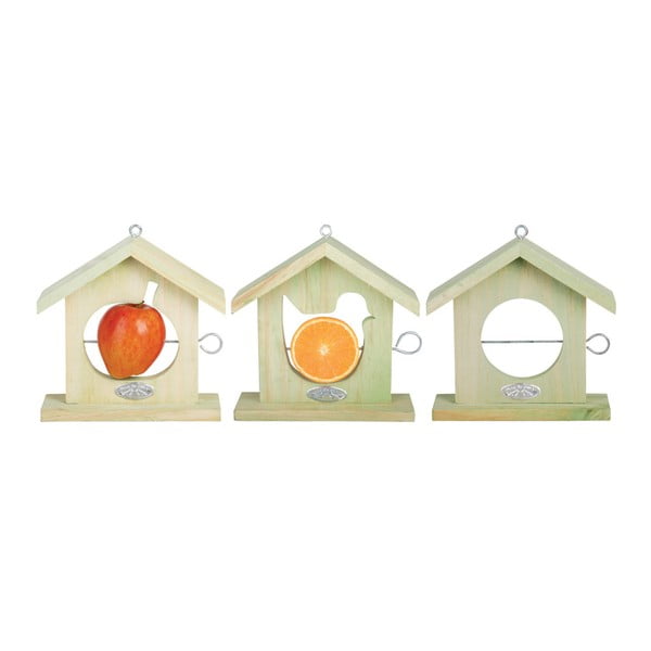3 paukščių lesyklėlių rinkinys, skirtas pritvirtinti obuoliui Esschert dizainas, aukštis 20,2 cm