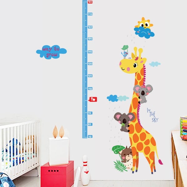 Metras vaikų lipdukas ant durų/ant sienos 60x120 cm Giraffe & Koalas – Ambiance-image-1