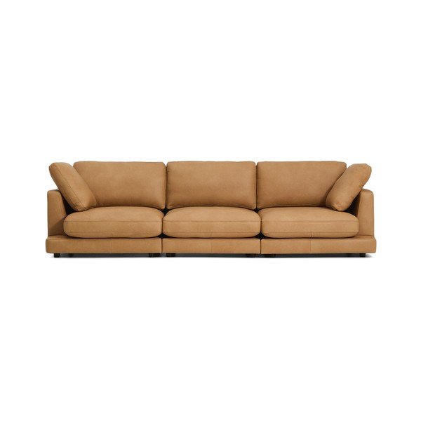 Rudos spalvos sofa iš odos 300 cm Gala – Kave Home-image-2