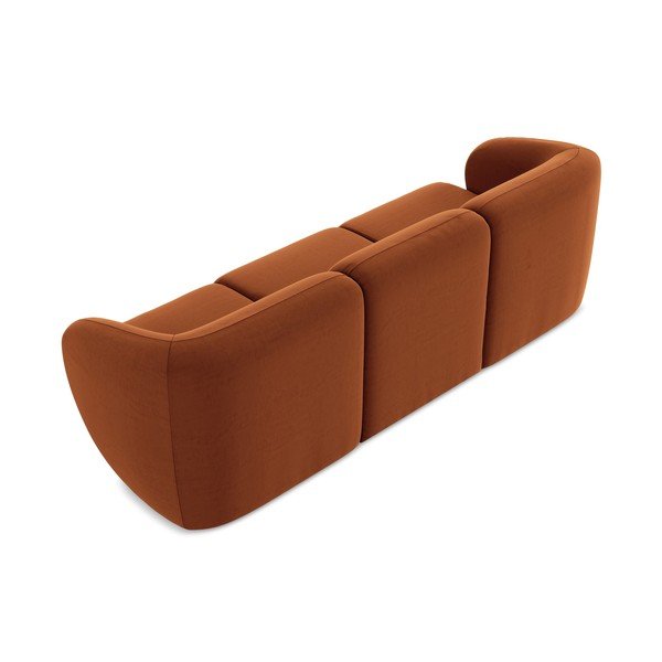 Terakotos spalvos sofa iš velveto 244 cm Lani – Makamii-image-3