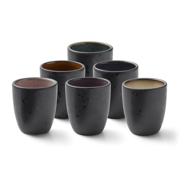 6 juodų espreso puodelių be rankenėlių rinkinys Bitz Mensa
