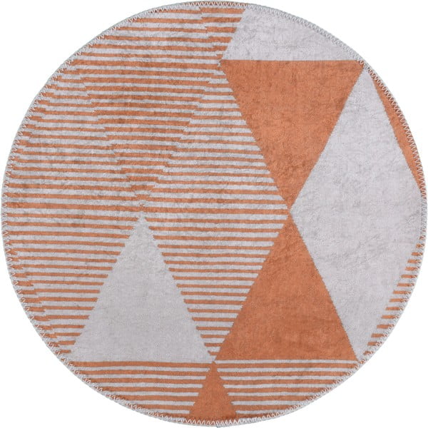 Skalbiamas apvalios formos kilimas oranžinės spalvos ø 120 cm Yuvarlak – Vitaus