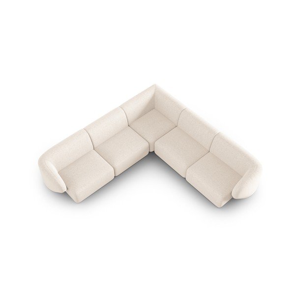 Smėlio spalvos iš šenilinio audinio kampinė sofa Paolo – Milo Casa-image-1