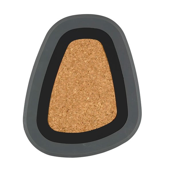 Trijų dalių "Pebble" karštų gėrimų kilimėlis, juodos ir pilkos spalvos