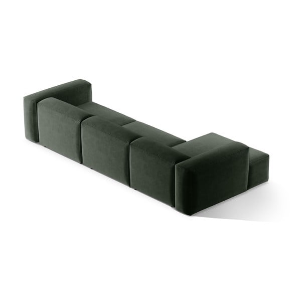 Žalios spalvos kampinė sofa (su kairiuoju kampu/su gultu) Bergamo – Cosmopolitan Design-image-4