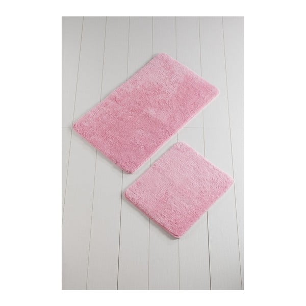 2 rausvų vonios kambario kilimėlių rinkinys Saldainių rožinė spalva