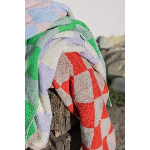 Oranžinės spalvos/smėlio spalvos iš frote audinio iš organiškos medvilnės vonios rankšluostis 70x133 cm Retro – Mette Ditmer Denmark-image-1