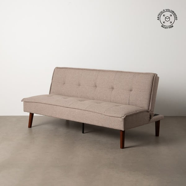 Pilkai smėlinės spalvos iš šenilinio audinio sulankstoma sofa 181 cm – Ixia-image-1