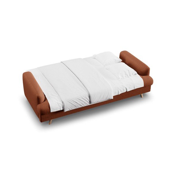 Terakotos spalvos sulankstoma/su sandėliavimo vieta sofa 233 cm Naomi – Micadoni -image-3