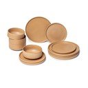 12 dalių plytų oranžinės spalvos molinių indų rinkinys Bonami selection Malia