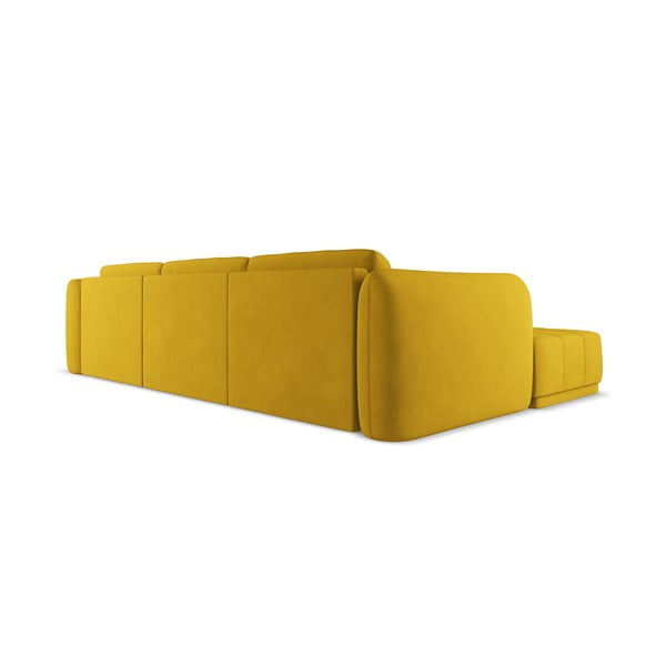 Geltonos spalvos kampinė sofa (su kairiuoju kampu) Hoku – Makamii-image-4