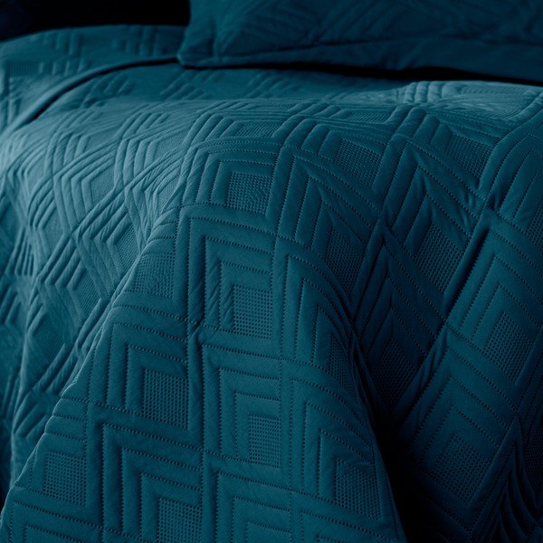 Smaragdinės spalvos iš mikropluošto dygsniuota lovatiesė 220x240 cm Ophelia – Restilo-image-2