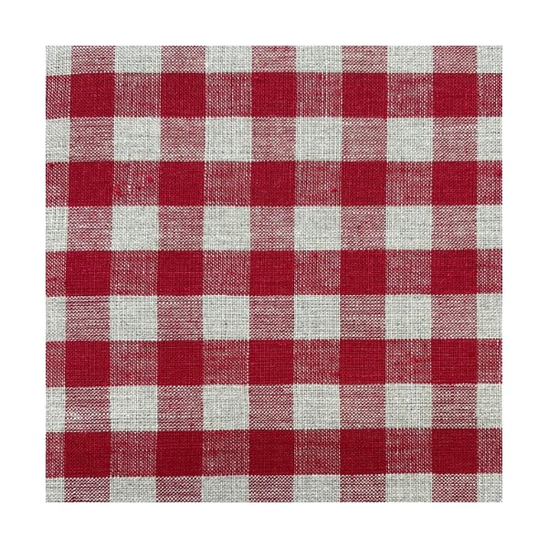 Iš lino apvalios formos kilimas po eglute raudonos spalvos ø 125 cm Red Gingham – Linen Tales-image-1