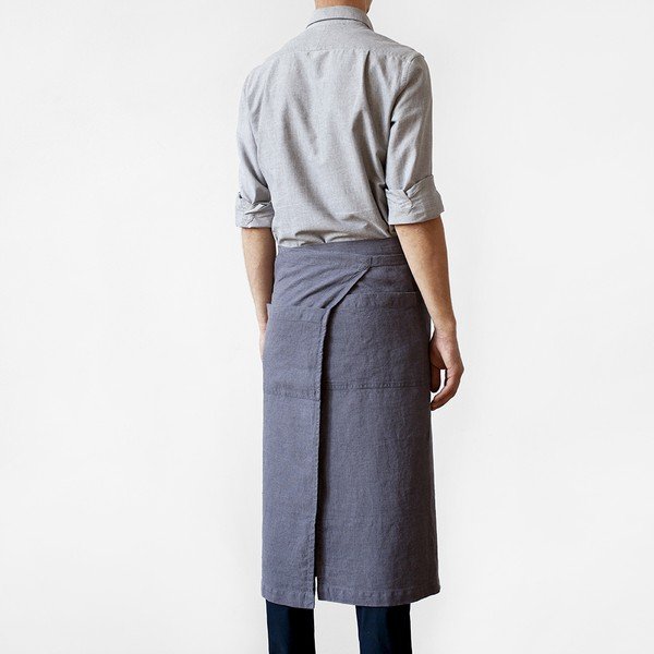 Tamsiai pilka lininė prijuostė Linen Tales Garcon, 76 cm ilgio-image-1