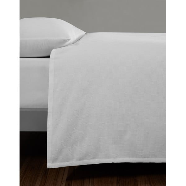 Lovatiesė baltos spalvos iš medvilnės dvigulei lovai 200x230 cm Plain – Mijolnir-image-3