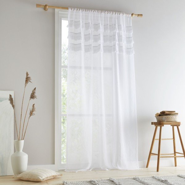 Balta užuolaida 229x140 cm Izmir Tassel - Pineapple Elephant-image-1