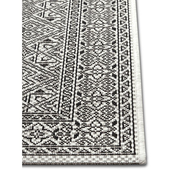 Juodos ir smėlio spalvos lauko kilimas NORTHRUGS Cuadrado, 70 x 140 cm-image-2