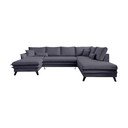 Atracito pilkos spalvos U formos sofa-lova Miuform Charming Charlie, dešinysis kampas