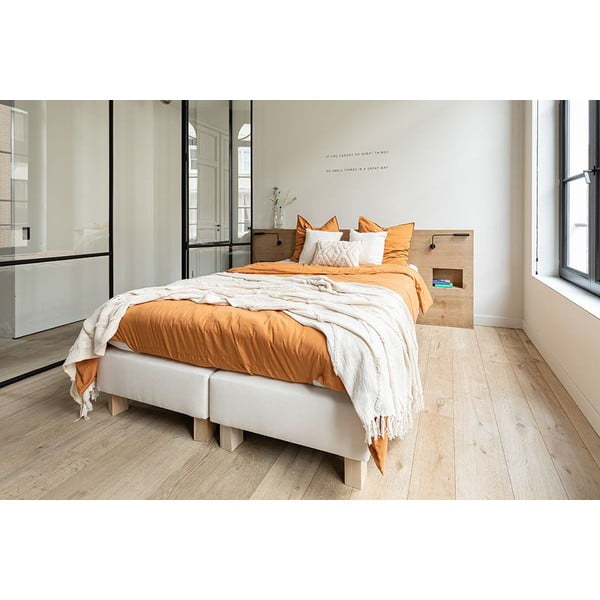 Kreminis medvilninis užvalkalas dvigulei lovai 250x260 cm Sahara - Tiseco Home Studio-image-1