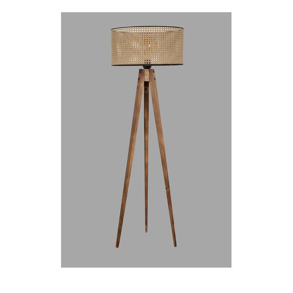 Pastatomas šviestuvas rudos spalvos (aukštis 153 cm) su tekstiliniu gaubtu Tripod – Opviq lights-image-1