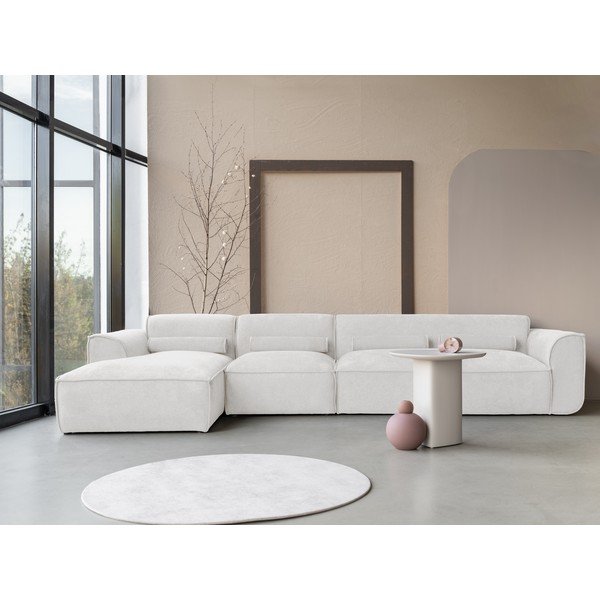 Kampinė sofa baltos spalvos (su kairiuoju kampu) Flex Felix – Miuform-image-1