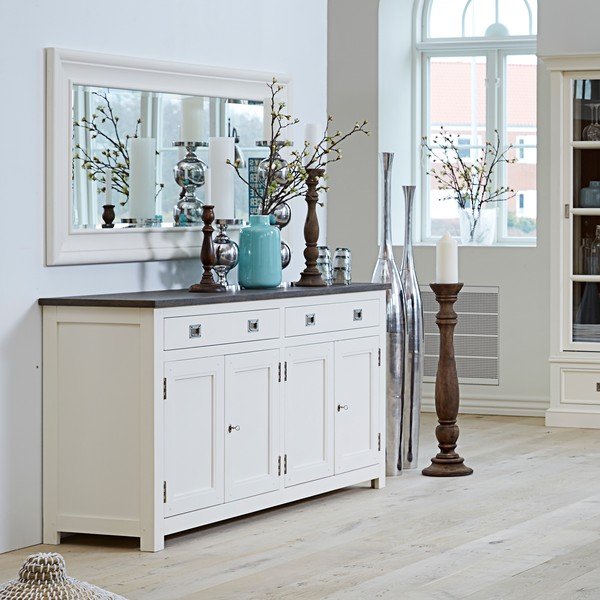 Keturių durų balta komoda su 2 stalčiais "Canett Skagen Sideboard-image-1